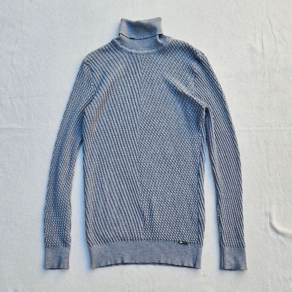 Vercini Gray Knit Turtleneck Sweater Size 3XL